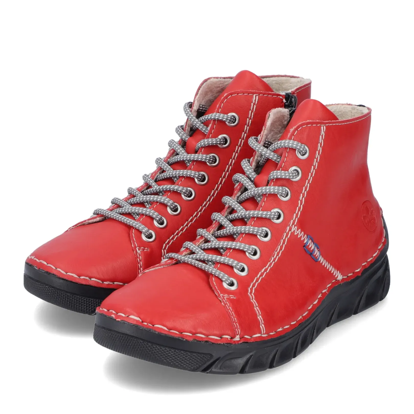 Best Rieker Damskie Sznurowane Buty W Kolorze Ognistoczerwonym