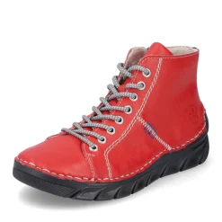 Best Rieker Damskie Sznurowane Buty W Kolorze Ognistoczerwonym