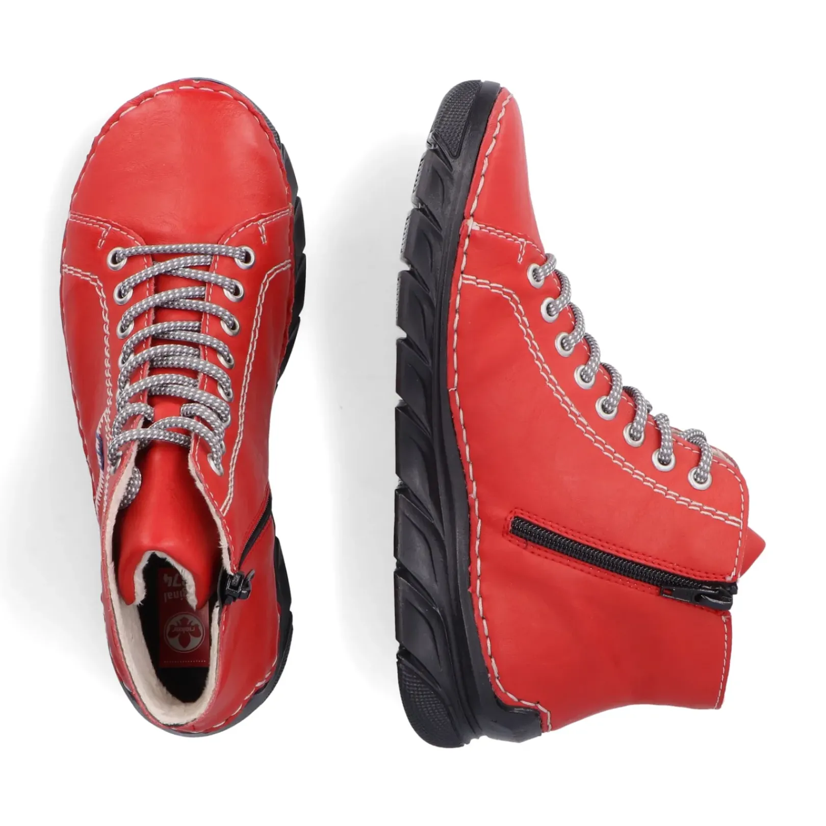 Best Rieker Damskie Sznurowane Buty W Kolorze Ognistoczerwonym