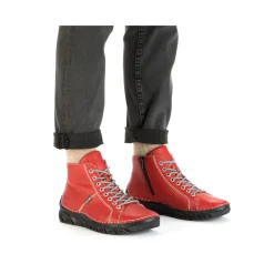 Best Rieker Damskie Sznurowane Buty W Kolorze Ognistoczerwonym