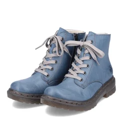 Outlet Rieker Damskie Sznurowane Buty W Kolorze Blekitnym