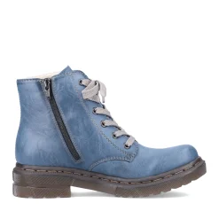 Outlet Rieker Damskie Sznurowane Buty W Kolorze Blekitnym