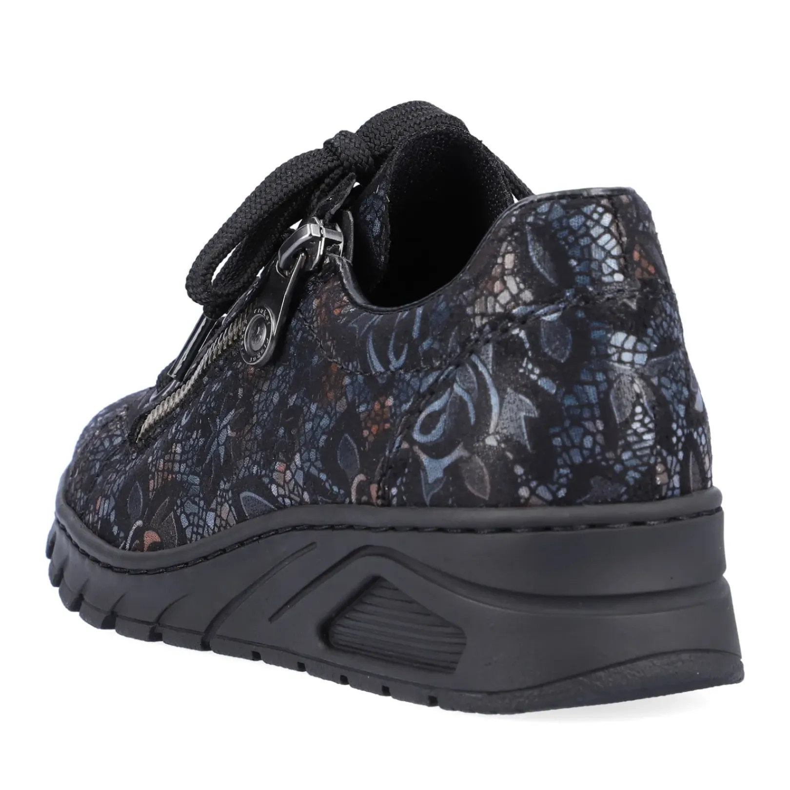 Outlet Rieker Damskie Sznurowane Buty W Kolorze Czarnym, Metalicznym