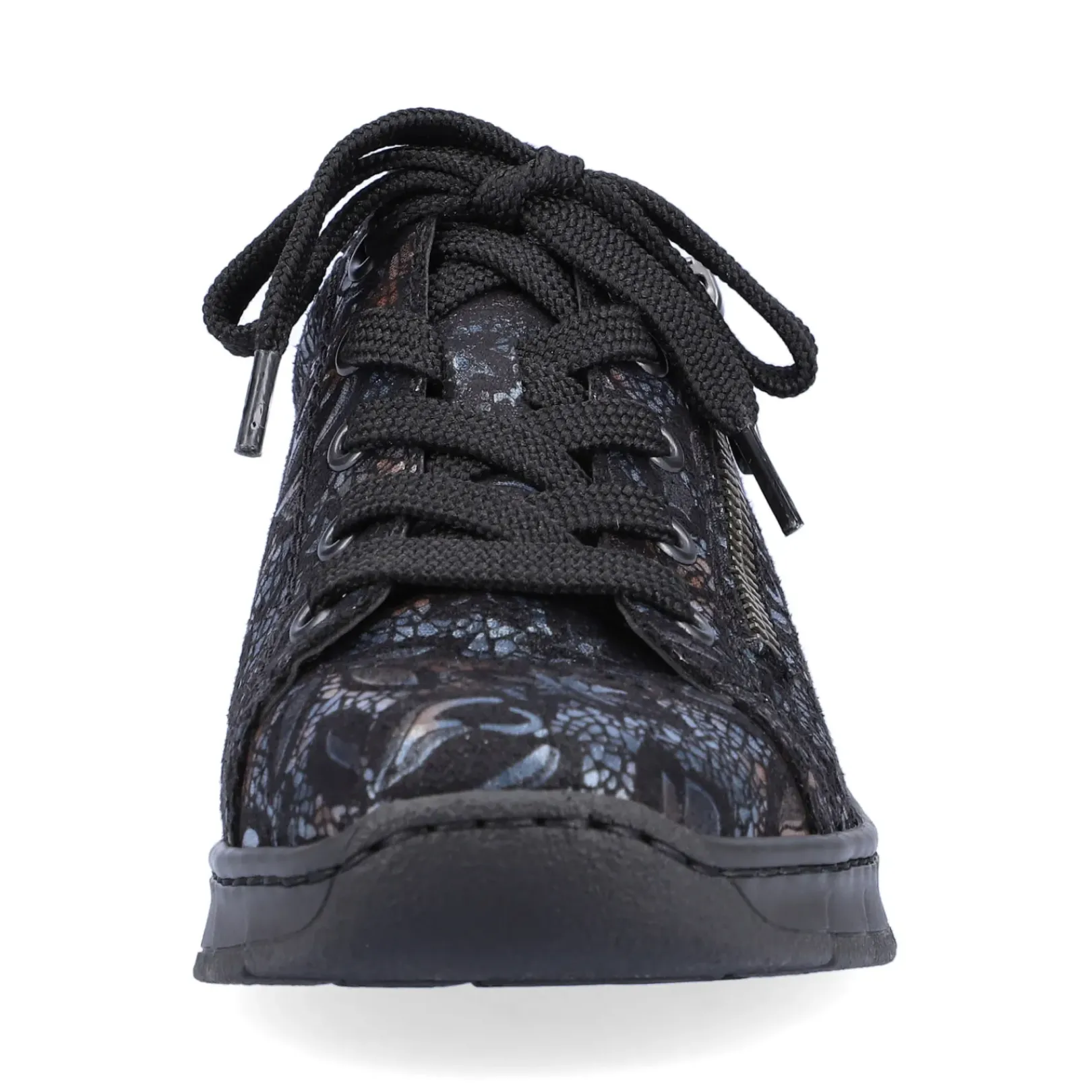 Outlet Rieker Damskie Sznurowane Buty W Kolorze Czarnym, Metalicznym
