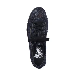 Outlet Rieker Damskie Sznurowane Buty W Kolorze Czarnym, Metalicznym