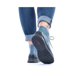 Best Rieker Damskie Sznurowane Buty W Kolorze Niebiesko-Szarym