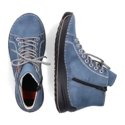 Best Rieker Damskie Sznurowane Buty W Kolorze Niebiesko-Szarym