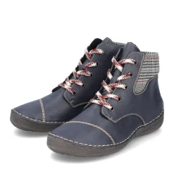 Hot Rieker Damskie Sznurowane Buty W Kolorze Stalowoniebieskim