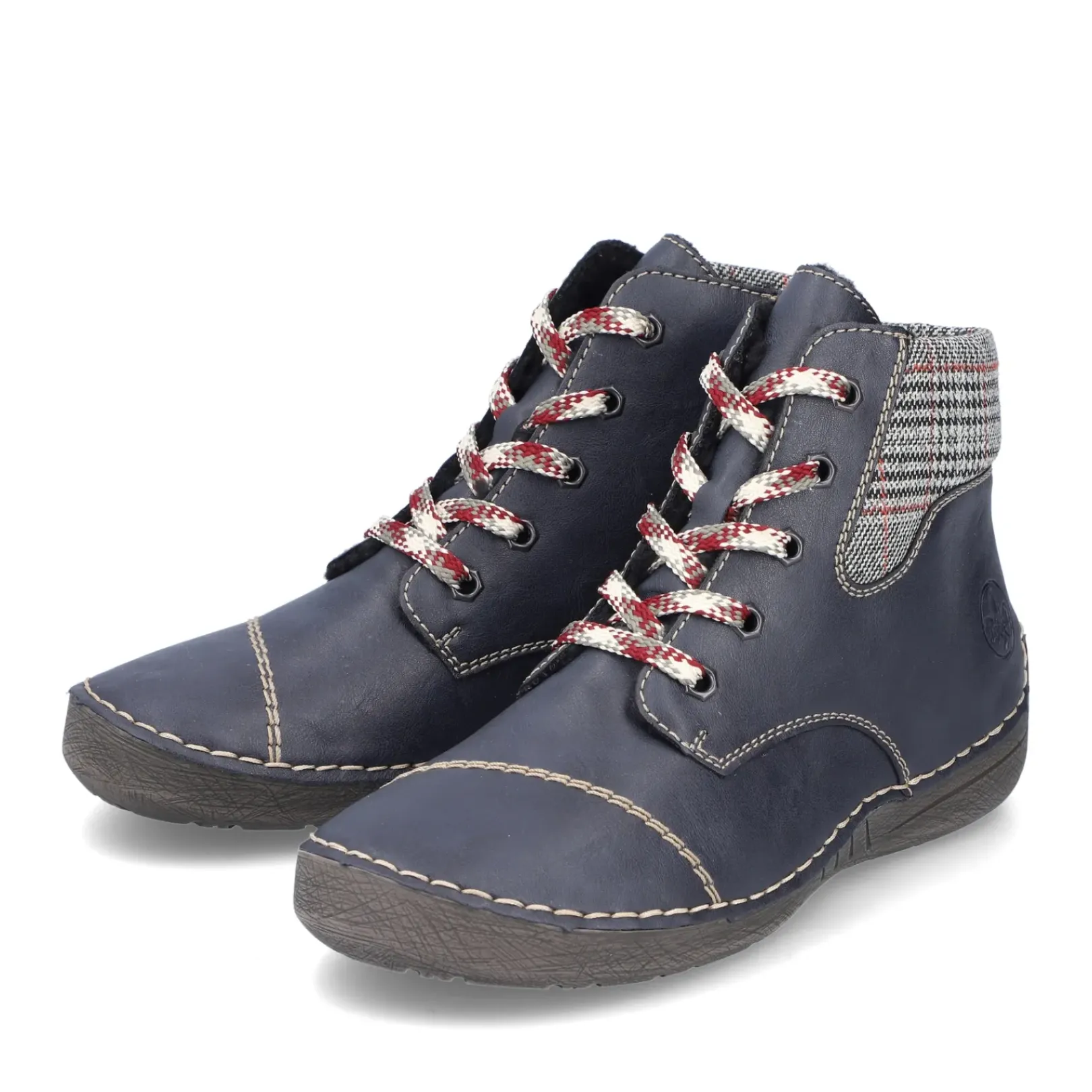 Hot Rieker Damskie Sznurowane Buty W Kolorze Stalowoniebieskim