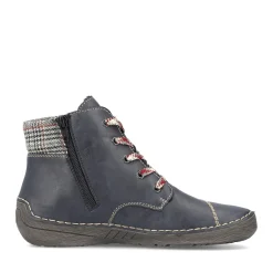 Hot Rieker Damskie Sznurowane Buty W Kolorze Stalowoniebieskim