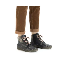 Hot Rieker Damskie Sznurowane Buty W Kolorze Stalowoniebieskim