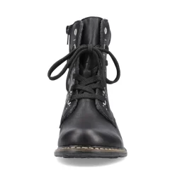 Outlet Rieker Damskie Sznurowane Buty , Asfaltowe, Czarne