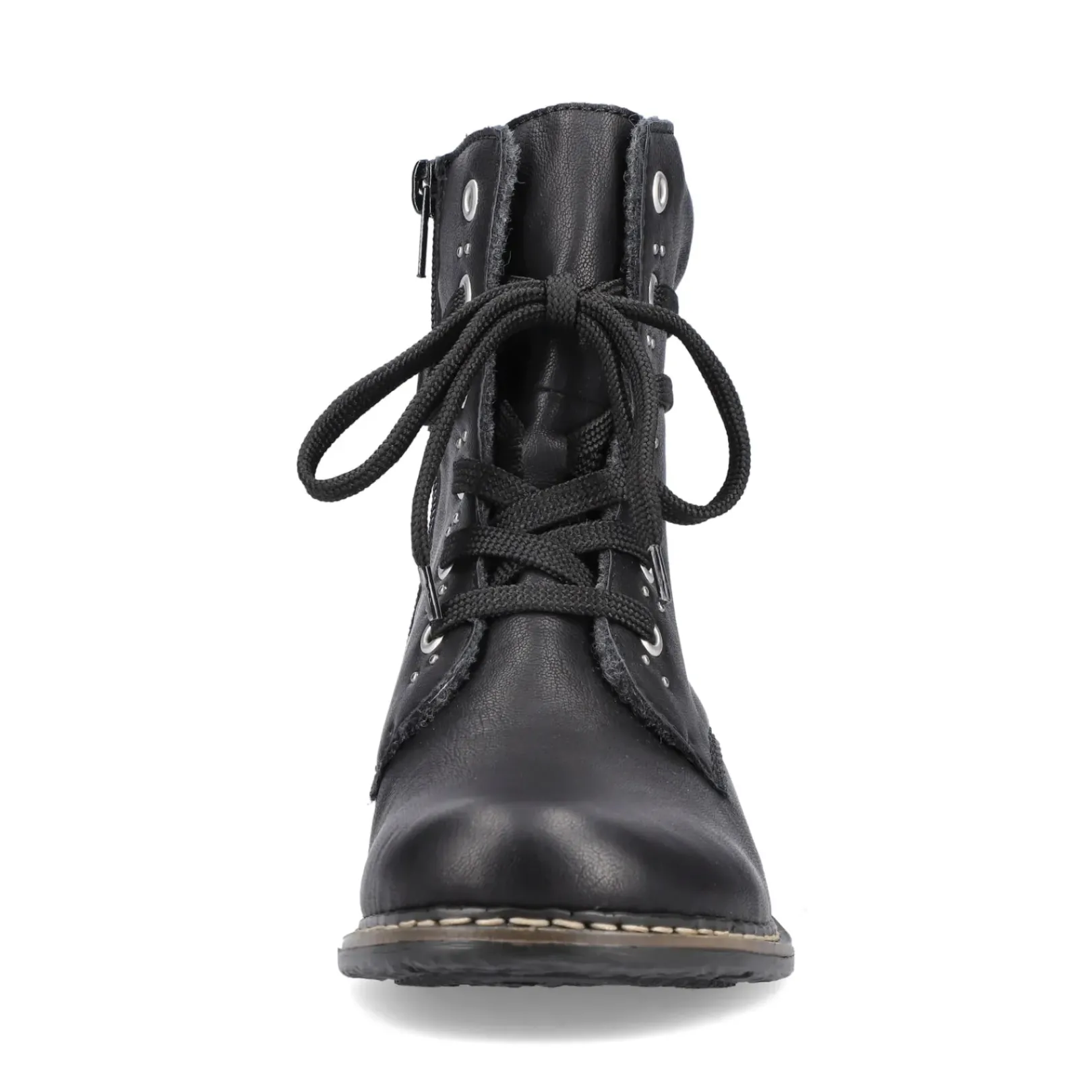Outlet Rieker Damskie Sznurowane Buty , Asfaltowe, Czarne