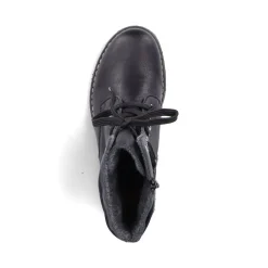 Outlet Rieker Damskie Sznurowane Buty , Asfaltowe, Czarne
