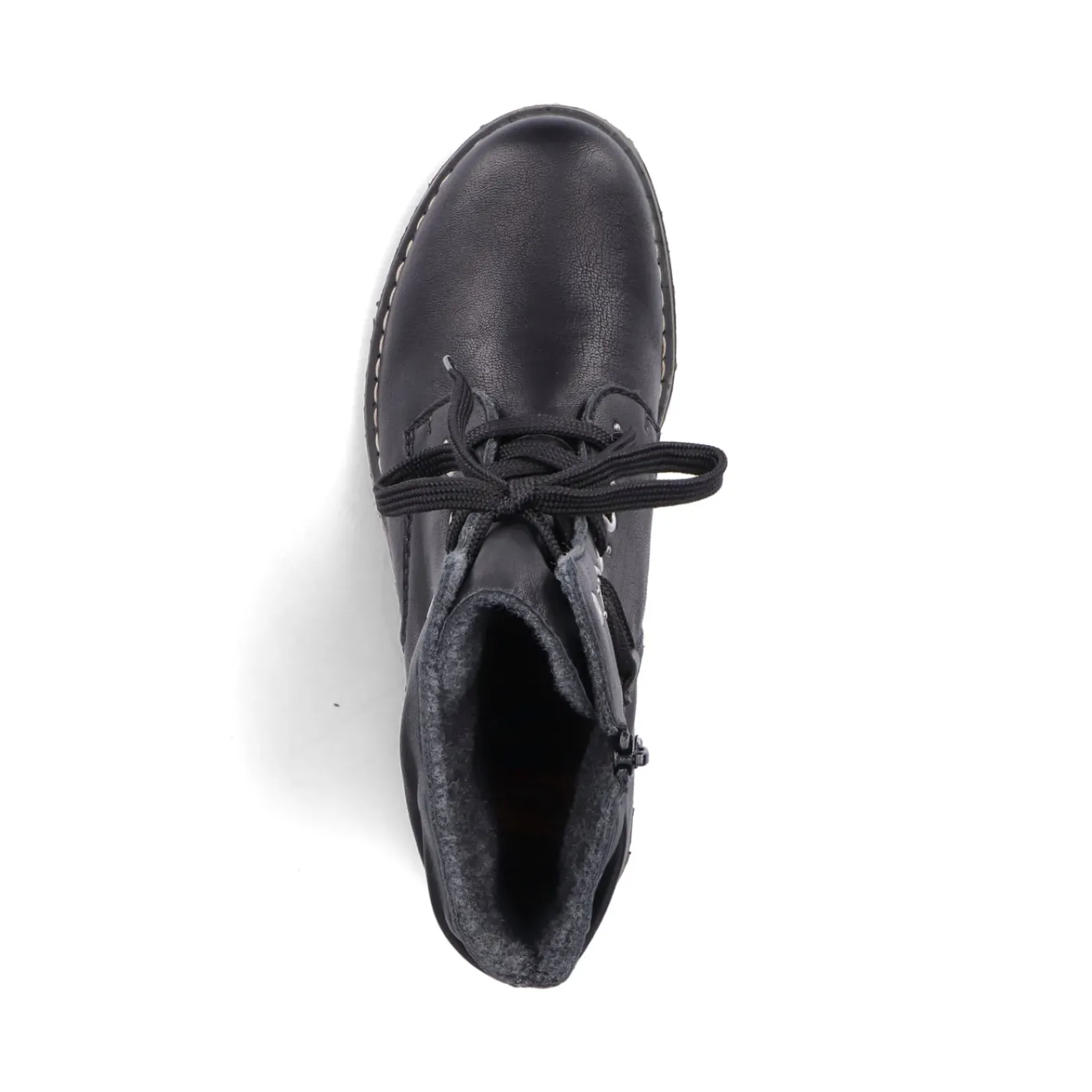 Outlet Rieker Damskie Sznurowane Buty , Asfaltowe, Czarne