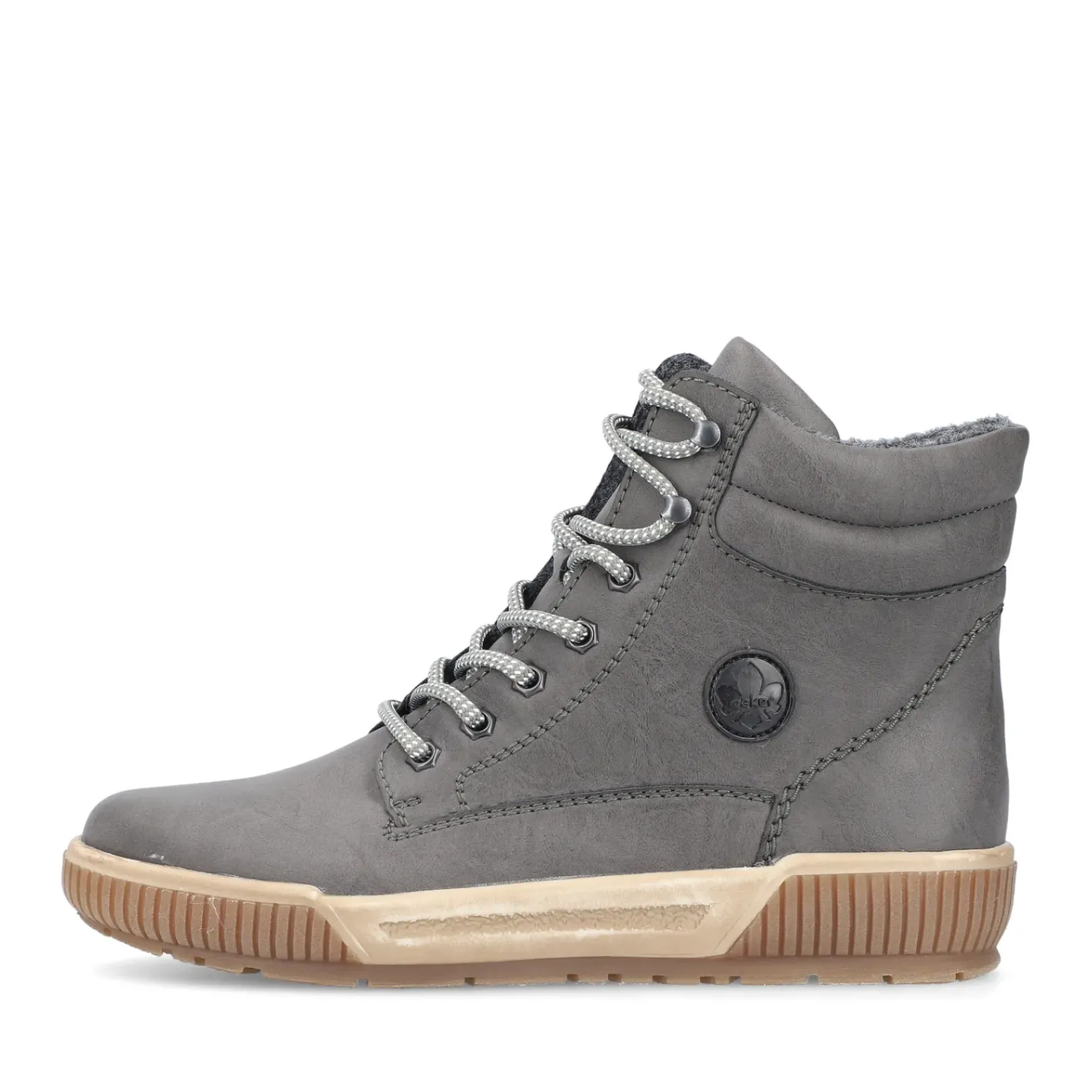 Best Rieker Damskie Sznurowane Buty W Kolorze Ksiezycowej Szarosci