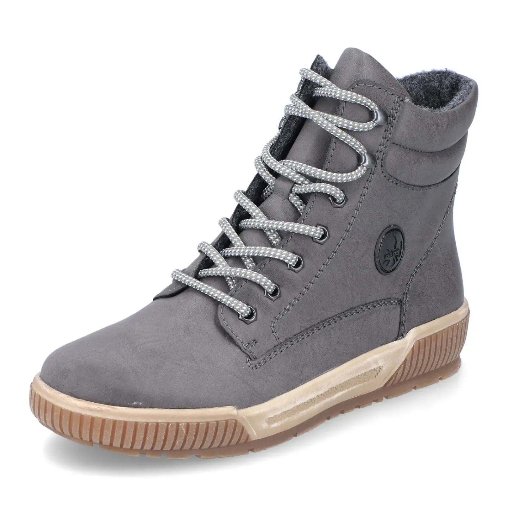 Best Rieker Damskie Sznurowane Buty W Kolorze Ksiezycowej Szarosci