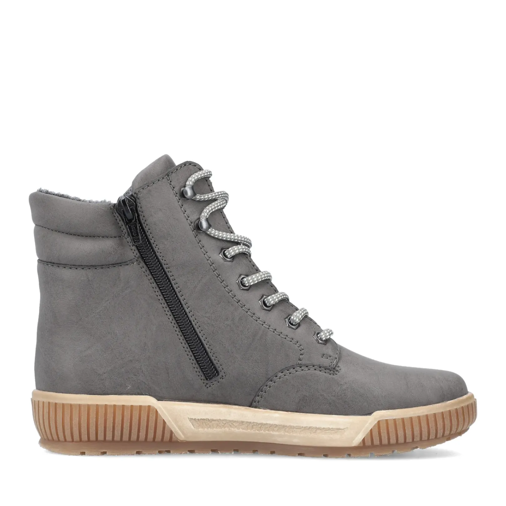 Best Rieker Damskie Sznurowane Buty W Kolorze Ksiezycowej Szarosci