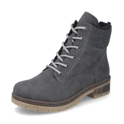Fashion Rieker Damskie Sznurowane Buty W Kolorze Asfaltowo-Szarym