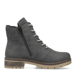 Fashion Rieker Damskie Sznurowane Buty W Kolorze Asfaltowo-Szarym