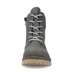 Fashion Rieker Damskie Sznurowane Buty W Kolorze Asfaltowo-Szarym