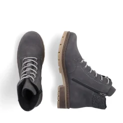 Fashion Rieker Damskie Sznurowane Buty W Kolorze Asfaltowo-Szarym