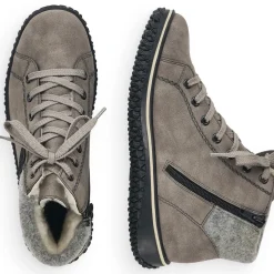Sale Rieker Damskie Sznurowane Buty W Kolorze Platynowo-Szarym