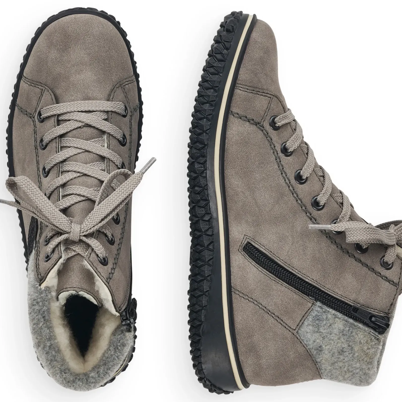 Sale Rieker Damskie Sznurowane Buty W Kolorze Platynowo-Szarym
