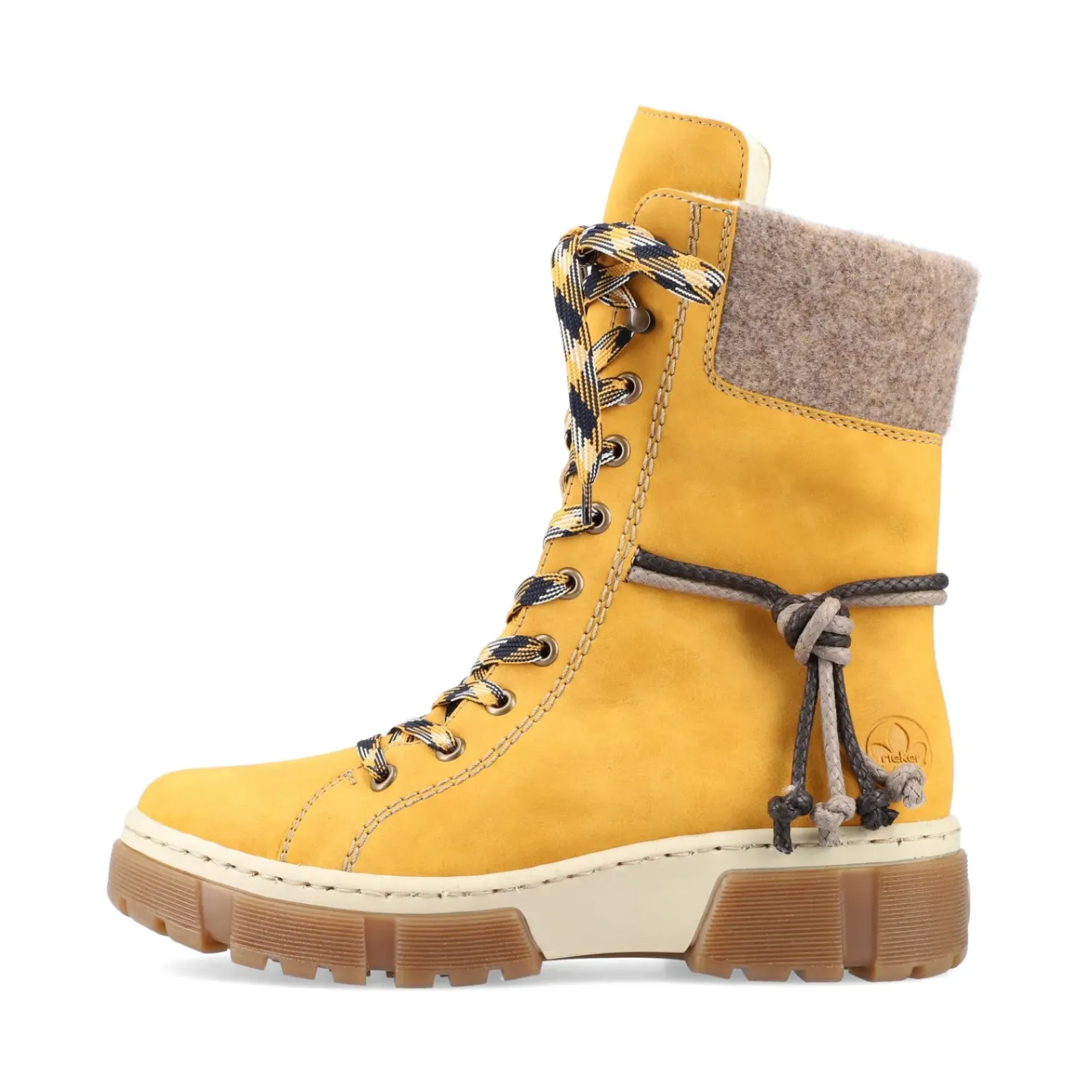 Discount Rieker Damskie Sznurowane Buty W Kolorze Slonecznikowo-Zoltym