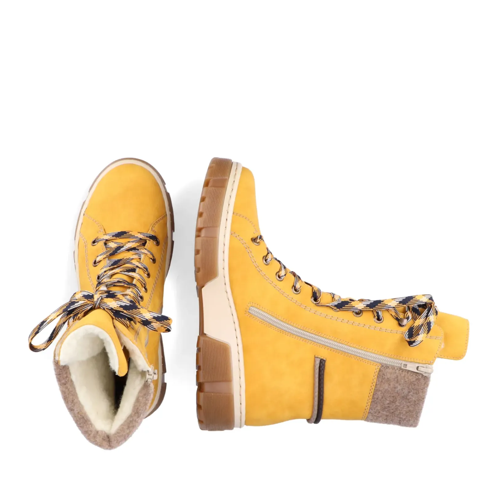 Discount Rieker Damskie Sznurowane Buty W Kolorze Slonecznikowo-Zoltym