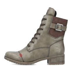 Sale Rieker Damskie Sznurowane Buty W Kolorze Wojskowej Zieleni