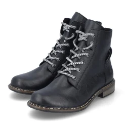 Clearance Rieker Damskie Sznurowane Buty , Asfaltowe, Czarne