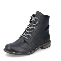 Clearance Rieker Damskie Sznurowane Buty , Asfaltowe, Czarne
