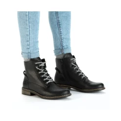 Clearance Rieker Damskie Sznurowane Buty , Asfaltowe, Czarne