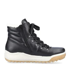 Hot Rieker Damskie Sznurowane Buty W Kolorze Ciemnej Czerni