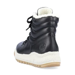 Hot Rieker Damskie Sznurowane Buty W Kolorze Ciemnej Czerni