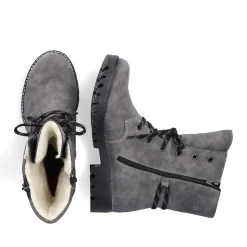 New Rieker Damskie Sznurowane Buty W Kolorze Ksiezycowej Szarosci