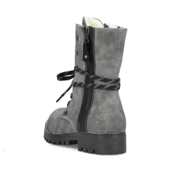 New Rieker Damskie Sznurowane Buty W Kolorze Ksiezycowej Szarosci