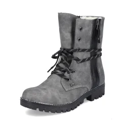 New Rieker Damskie Sznurowane Buty W Kolorze Ksiezycowej Szarosci