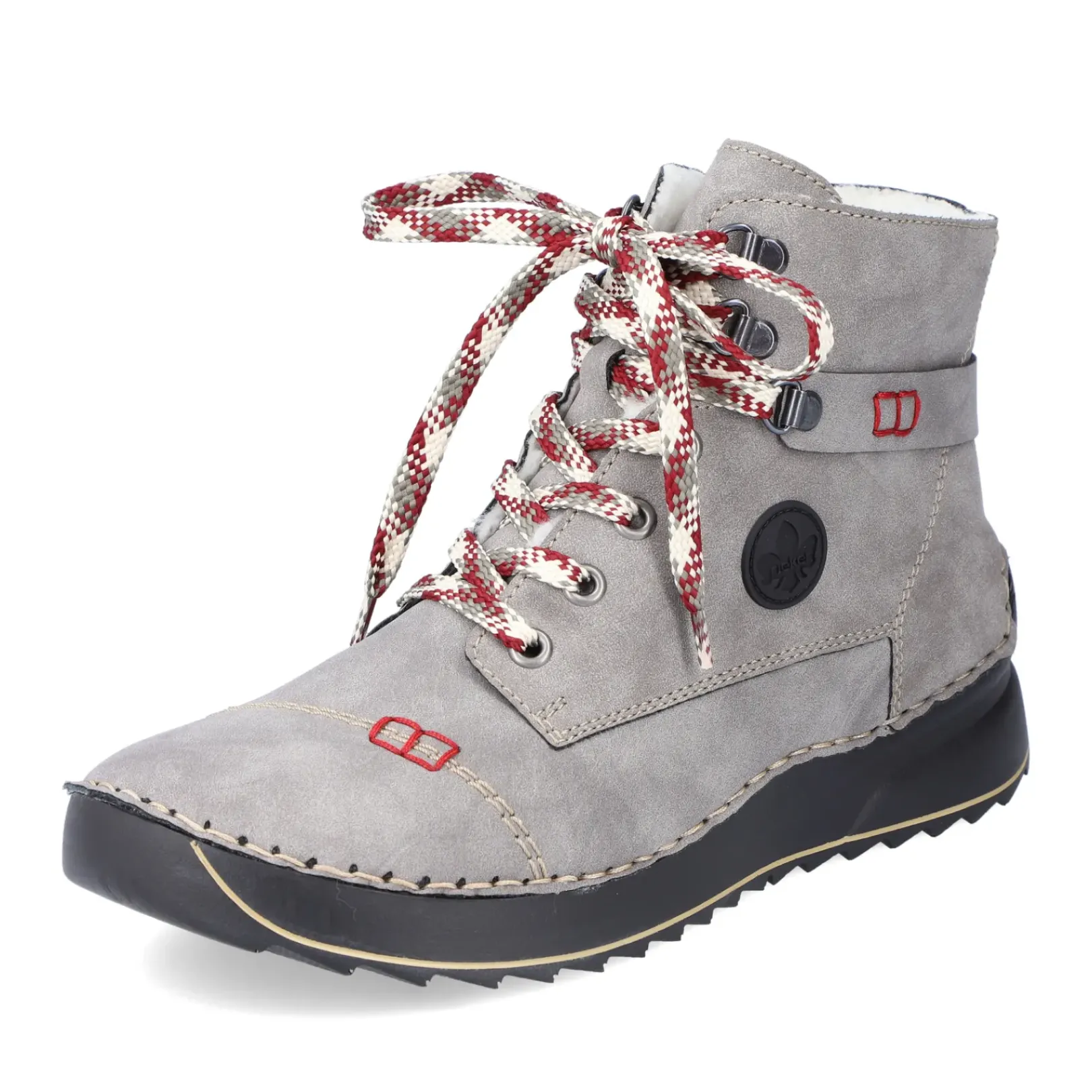 Best Rieker Damskie Sznurowane Buty W Kolorze Ksiezycowej Szarosci
