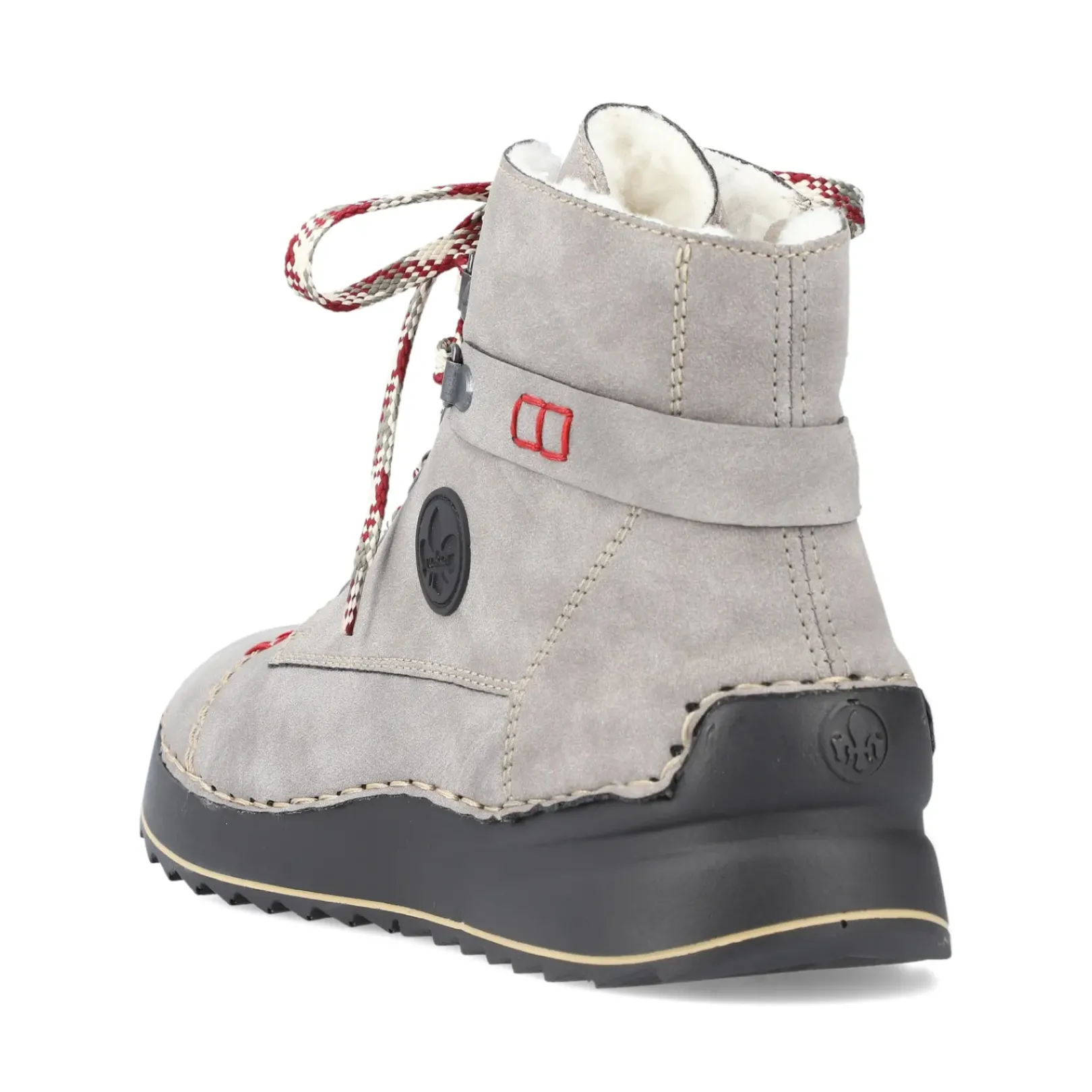 Best Rieker Damskie Sznurowane Buty W Kolorze Ksiezycowej Szarosci