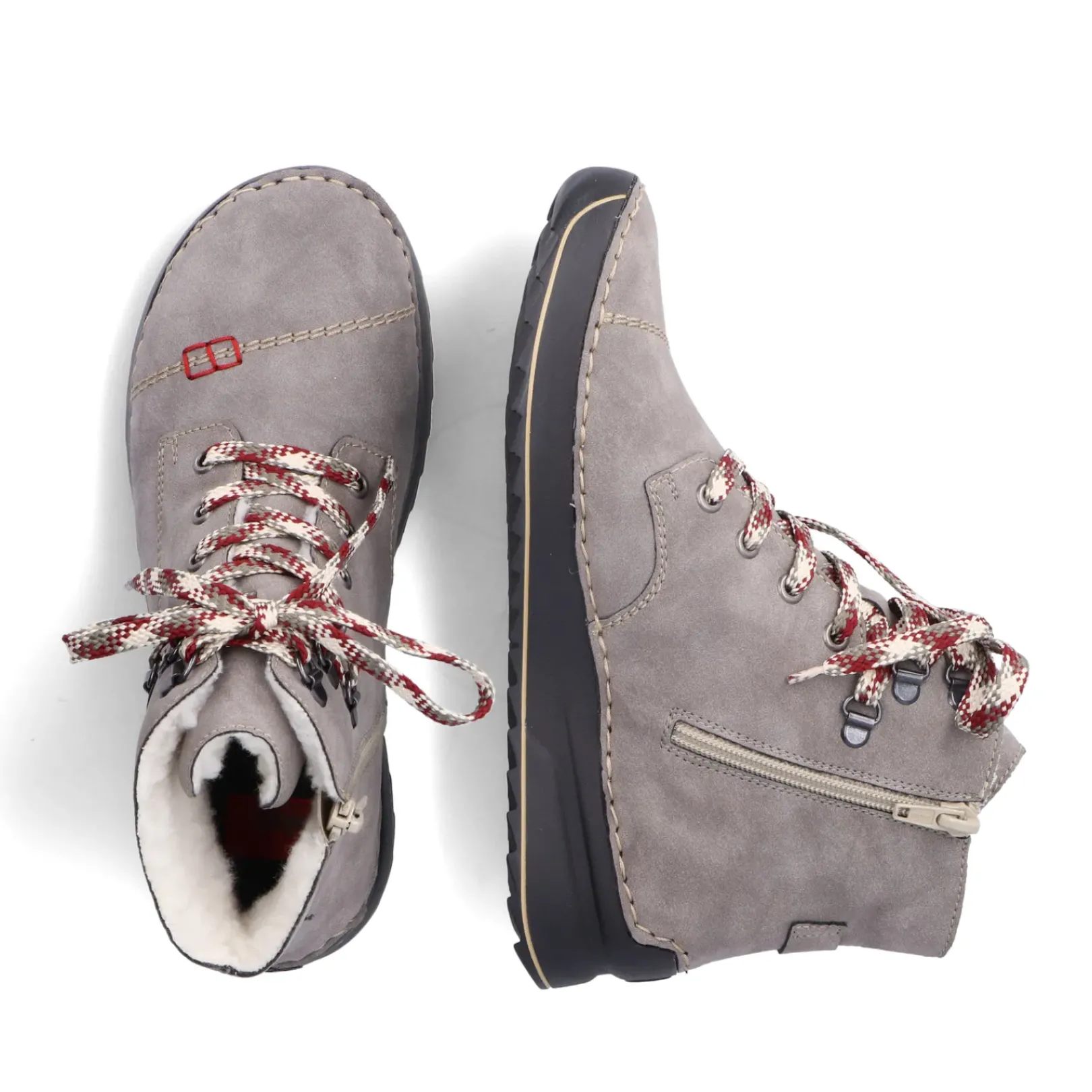 Best Rieker Damskie Sznurowane Buty W Kolorze Ksiezycowej Szarosci