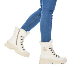 Outlet Rieker Damskie Sznurowane Buty Frost White