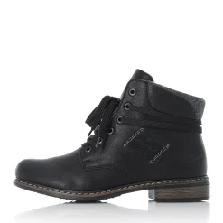 Discount Rieker Damskie Sznurowane Buty , Asfaltowe, Czarne