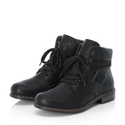 Discount Rieker Damskie Sznurowane Buty , Asfaltowe, Czarne