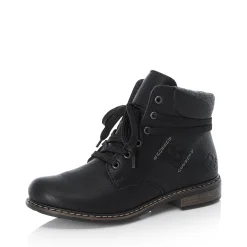 Discount Rieker Damskie Sznurowane Buty , Asfaltowe, Czarne