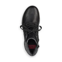 Discount Rieker Damskie Sznurowane Buty , Asfaltowe, Czarne
