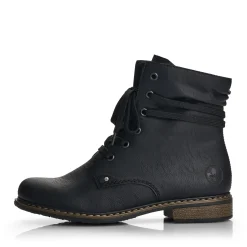 Hot Rieker Damskie Sznurowane Buty , Asfaltowe, Czarne