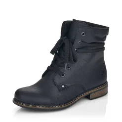 Hot Rieker Damskie Sznurowane Buty , Asfaltowe, Czarne