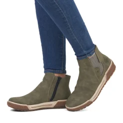 New Rieker Damskie Sztyblety W Kolorze Khaki